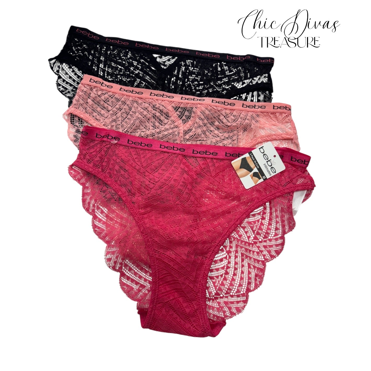 bebe 3 piece panties