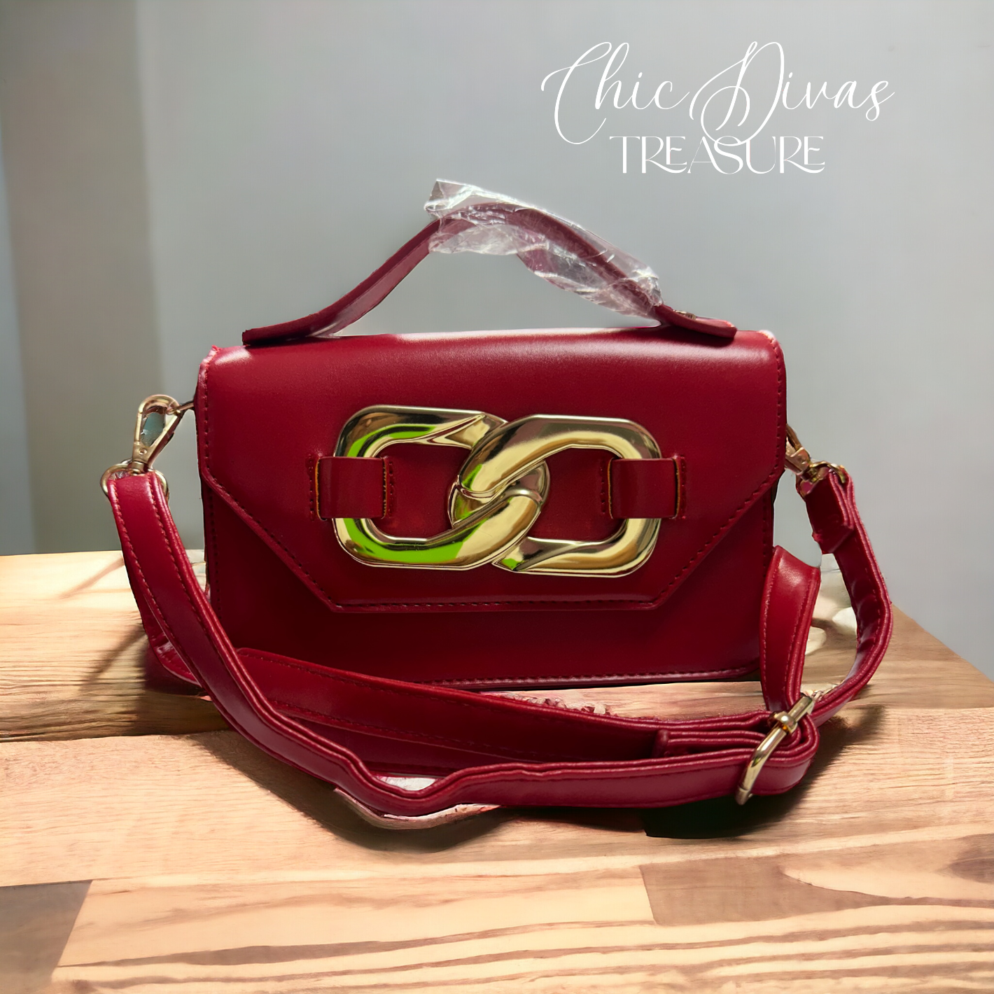 red & gold purse