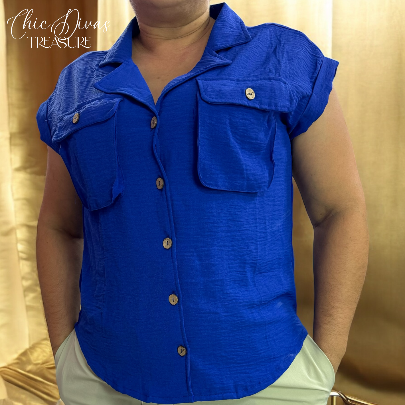 Royal Blue Dressy Top