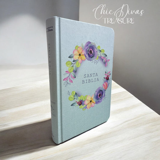 Biblia flowers light blue