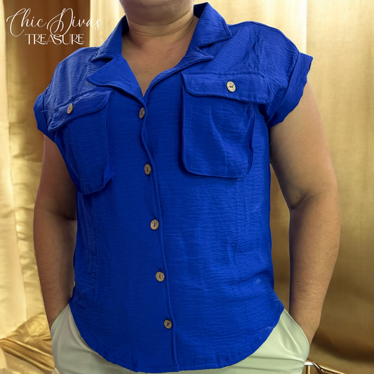 Royal Blue Dressy Top