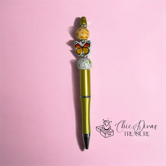 Gold butterfly pen